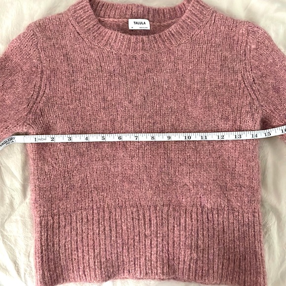 Aritzia Talula Slim Crew Sweater alpaca wool Heather Rose Mauve. - Picture 6 of 9
